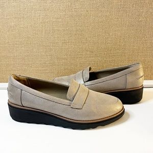 Clarks Sharon Gracie Loafers Womens Loafer Wedge Flats Size 9